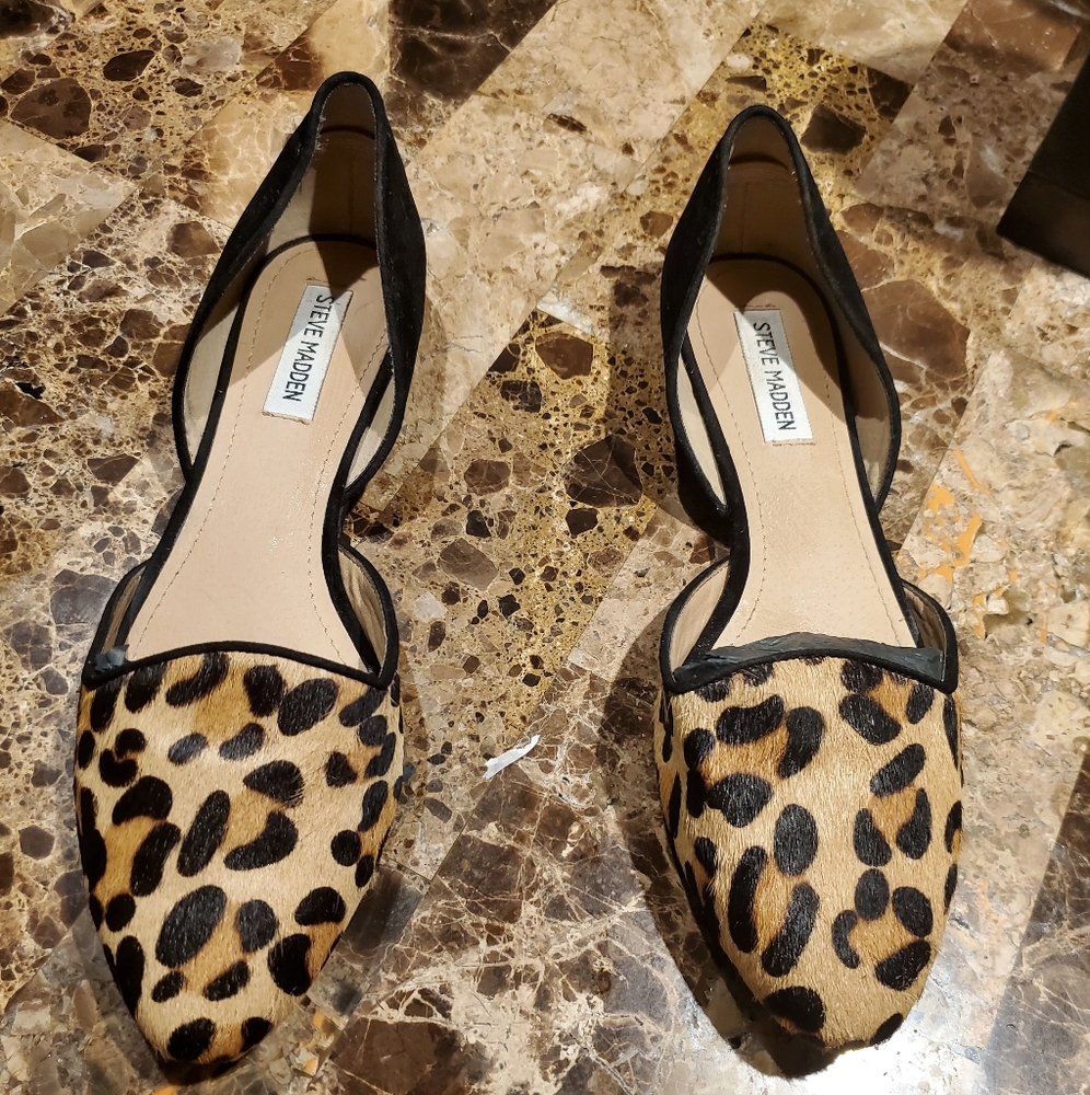 Steve Madden Flat Leopard Print Slip On Shoe